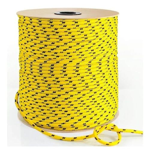 Corde Polypropylene Jaune 200 Mètres 8 Millimètres D'épaisseur Bobin De Corde Grapin Cordage Marine Ficelle