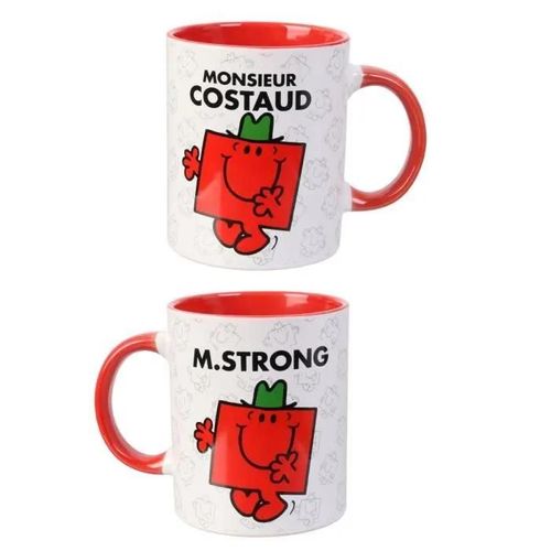 Mug Céramique 'monsieur Madame' Rouge (M. Costaud - M.Strong) - 95x80 Mm [Q8991]