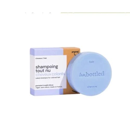 Unbottled - Shampoing Tout Nu Cheveux Colorés 75grs Grenade & Argile Bleue 