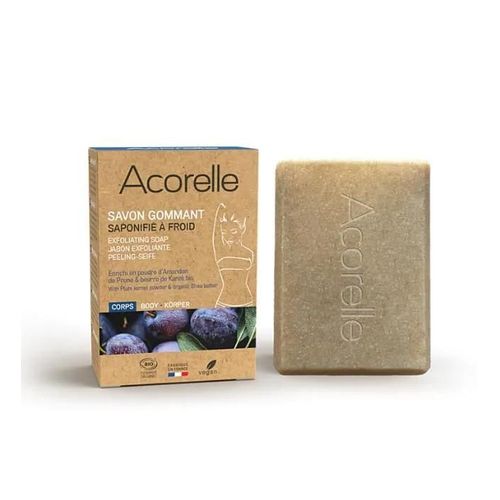 Acorelle - Savon Gommant Saponifié A Froid 100grs Prune Et Karité 