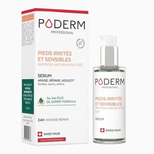 Poderm ¿ Pieds Irrités Et Sensibles ¿ Répare Et Apaise Les Irritations Cutanées En 24h ¿ Enrichi En Tea Tree ¿ Swiss Made 