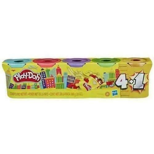 Play-Doh 4 +1 Pots De Pate A Modeler - Couleurs Classiques 560 G