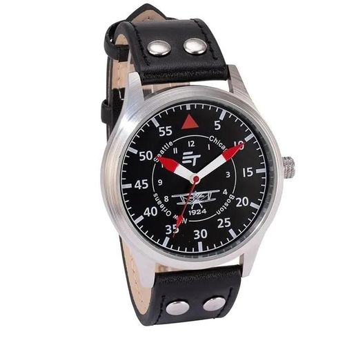 Eurotops Montre Pilote Analogique Avec Aiguilles Rouges Mouvement À Quartz Montre Homme Montre Aviateur Analogique
