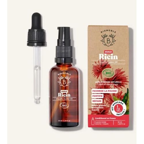Bionoble - Huile De Ricin Bio 50ml 100% Pure Et Pressée A Froid 