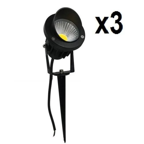 Pack De 3 Pcs Led Cob Lawn Light Spot À Piquer Led 5w 3000k Ac85-265v Éclairage Jardin Lampe De Jardin Lumière