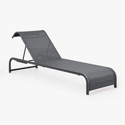 Chaise Longue Inclinable En Acier Marietta Gris Graphite