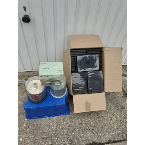 Cd Vierges +Boîtiers +Panier De Rangement Pour Cd