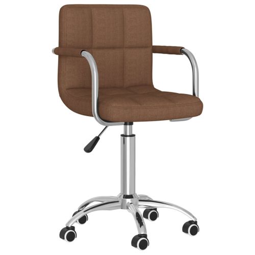 Vidaxl Chaise Pivotante De Salle À Manger Marron Tissu