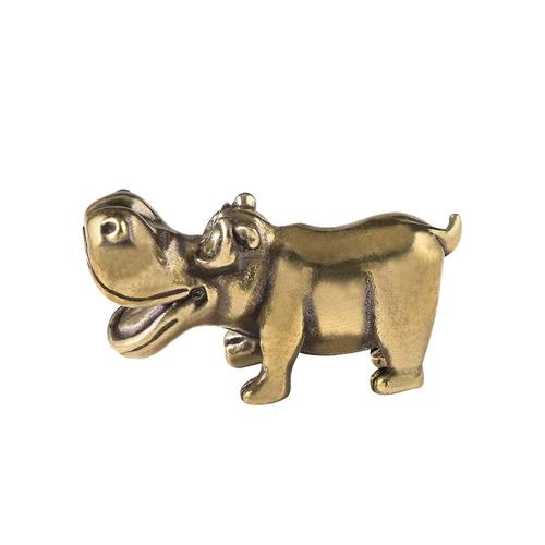 Statue d¿hippopotame en laiton cadeau collection mignon thé animal de compagnie pour table bureau chambre