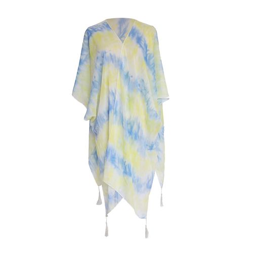 Femmes Châle Lâche Kimono Cardigan Boho Tops Veste Chemisier Jaune Bleu