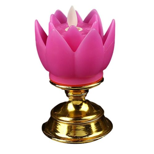 Lotus Lamp Solemn Holy Buddhist Light For Outdoor Decorative Shrine Purple