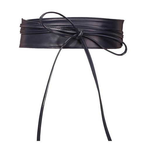 Flexible Wide Waist Belt Pu Leather Fashion Durable For Girl Dark Blue