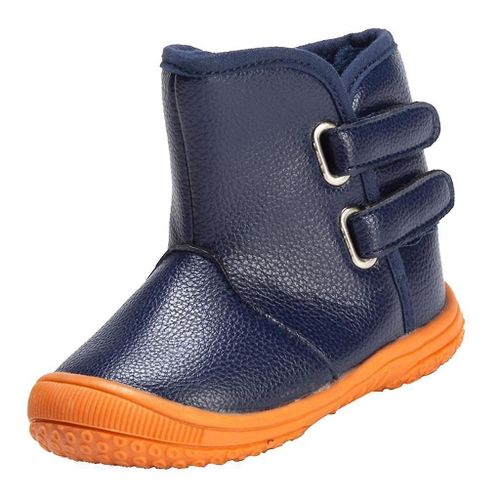 Bébé Pu Cuir Semelles En Caoutchouc Bottes De Neige Chaudes Bleu (Pour 15-18 Mois)