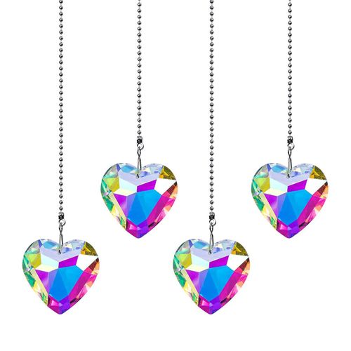 Heart Crystal Sun catchers Chandelier Beads Prism Rainbow Maker Home Hanging