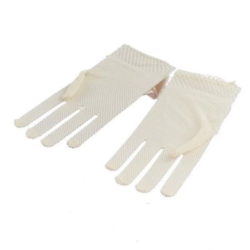 3xflower Girl Satin Bow Gauze Gloves Bridesmaid Communion Wedding Party Beige
