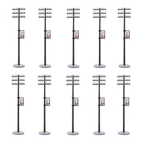 2x10pcs Mini Electric Line Pole For Train Railways Micro Landscape 1/87 9.1cm