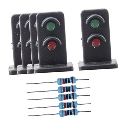 Pack Of 5 1/87 Train Model Traffic Light Mini Railway Model Decoration 2 Lights