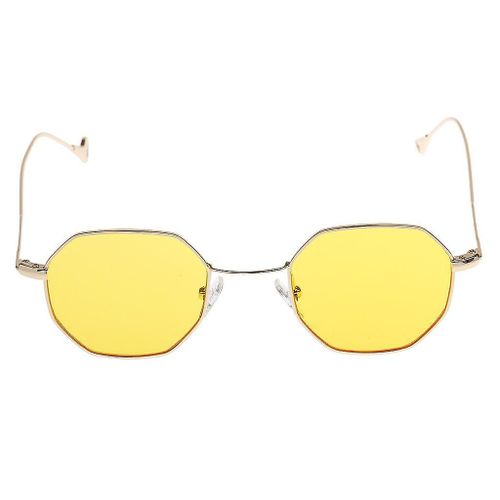 Summer Vintage Octogon Lunettes De Soleil Unisexe Retro Fashion Lunettes Jaune