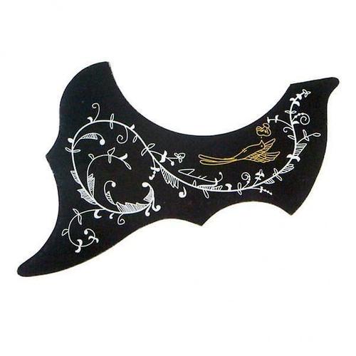 2x41in Guitare Acoustique Pickguard Fleur Oiseau Anti-Rayures Parties Main Droite Noir