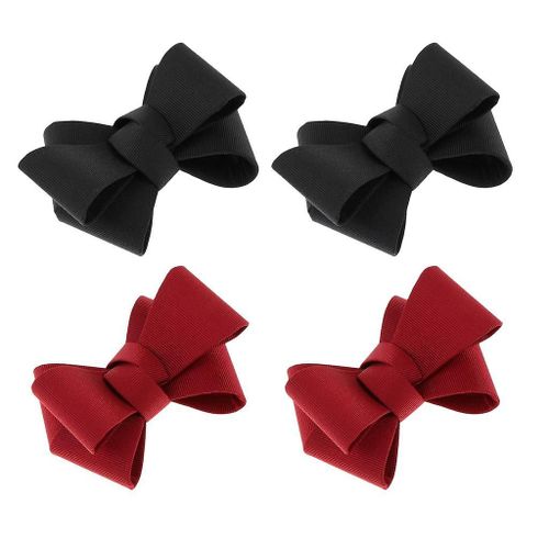 Simple Plain Ribbon Bow Butterfly High Heel Shoe Clips Charms Decor 4pcs