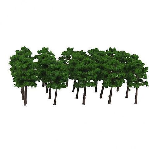 4xplastic Model Trees Train Railroad Scenery 1:250 40pcs Dark Green