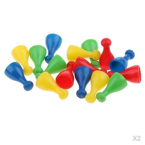 32 Pièces En Plastique Échecs Pions Pièces Jeu De Cartes De Plateau Halma Pièces Accessoires