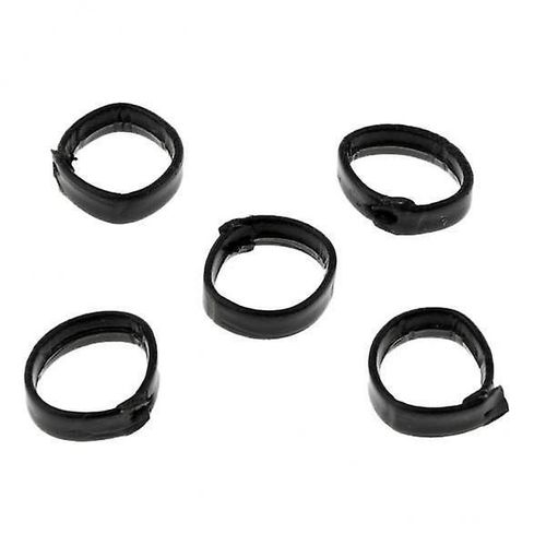 2x5 Pieces Pu Leather Loop Watchband Retainer Replace Ring 24mm Black