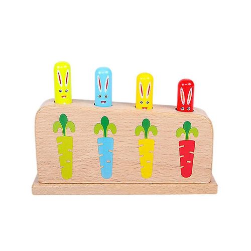 Wooden Rabbit Jumping Game Bounce Stick Educational Toys For 18+ Months Baby