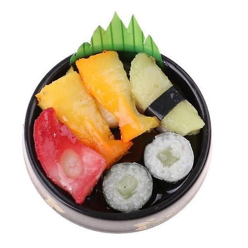2x1/6 1/12 Miniatures De Maison De Poupée Sushi De Nourriture Japonaise Vive - Assiette Ronde A