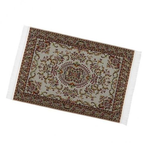 2x1/12 Maison De Poupée Miniature Broderie Tapis Tapis De Sol Tapis De Sol Décoration De Chambre