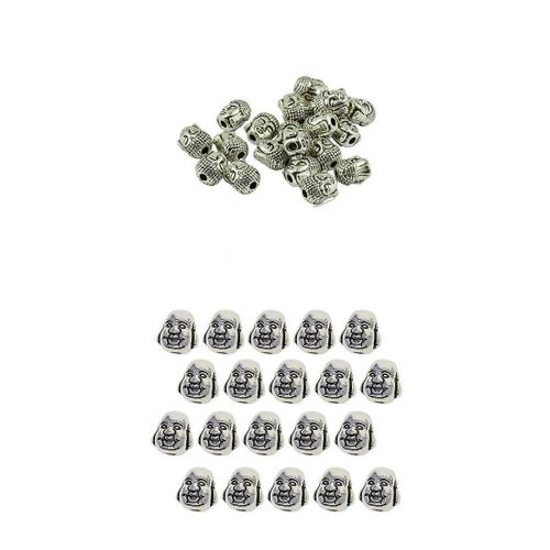 40x Tibetan Silver 3d Happy Smile Buddha Spiritual Spacer Beads