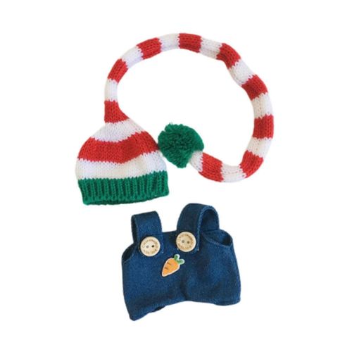 Écharpe À Capuche Denim Salopette Dress Up Poupée Tenue Pour Les Filles Pendentif Poupée Enfants