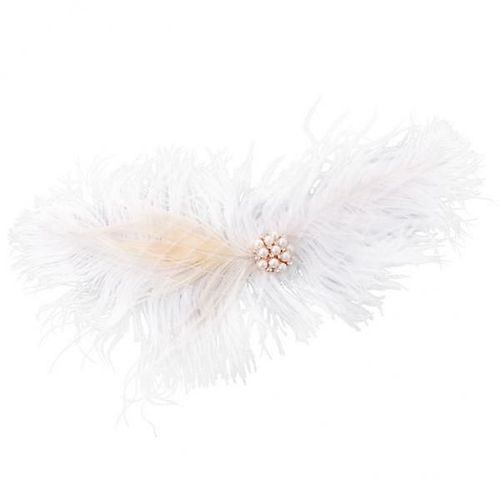 2xwomen Girls Feather Hair Clip Headpiece Fascinator Wedding Party Costume