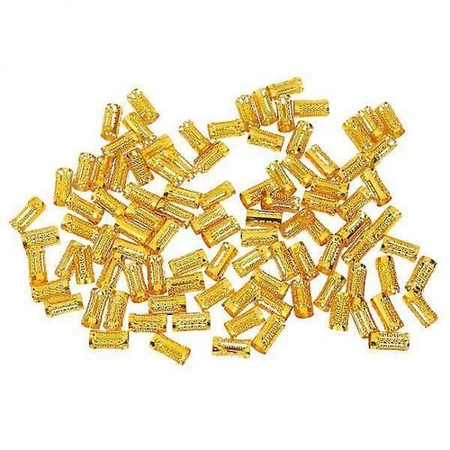 2x100pcs Dreadlock Perles Anneaux De Cheveux Réglable Tresse Cheveux Poignets Clip Gold