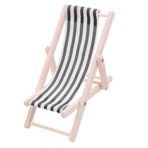 8xchaise Longue En Bois Rayé 1/12 Maison De Poupée Miniature Meubles Rayure Noire