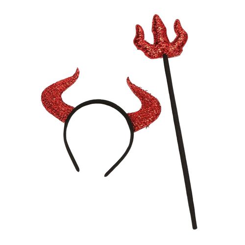 Kids Halloween Horn Headband Set Glitter Gift Favors For Entertainment