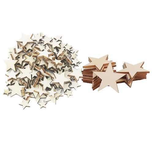 125x inachevé en bois naturel étoile arbre de Noël décors suspendus bricolage bricolage