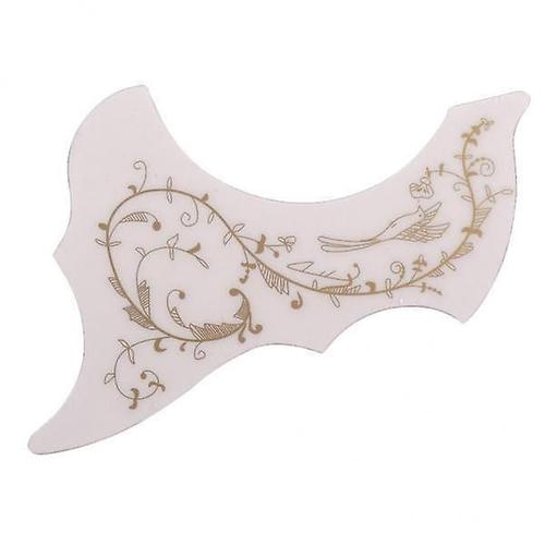 3x41in Guitare Acoustique Pickguard Fleur Oiseau Anti-Rayures Parties Main Droite Blanc