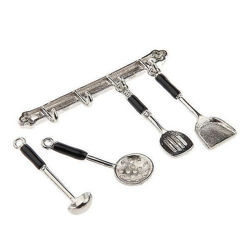 6x5pcs 1: 12 Maison De Poupée Miniature Métal Ustensiles De Cuisine Argent