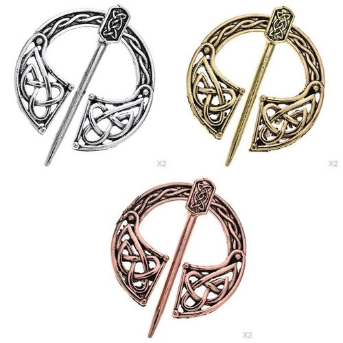 6 Pcs / Set Medieval Viking Norse Broche Vêtements Foulard En Soie Broche Broche Cadeaux