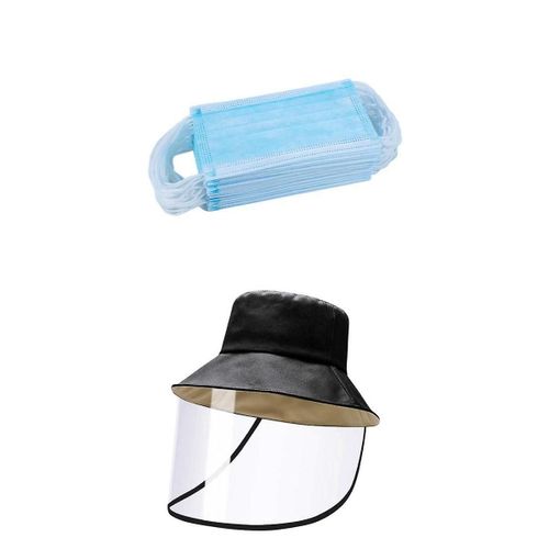 Adults Anti Spitting Hat Dustproof Clear Cover Hat Bucket Hat Black