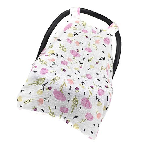 Baby Seat Cover Sunshade Car Cover Nursing Covers Pink Flowers