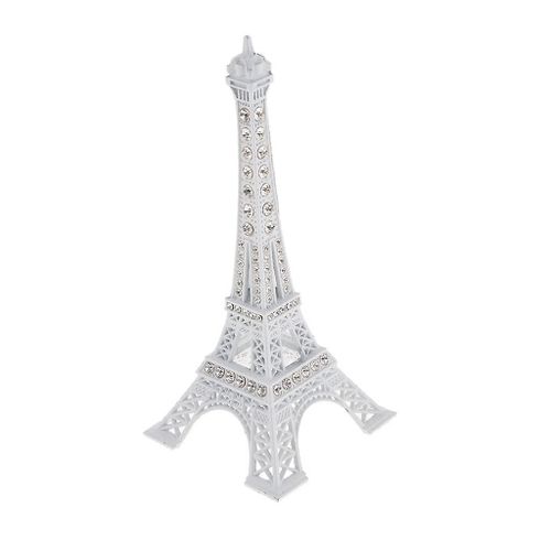 Retro Alloy Multi Color Paris Eiffel Tower Figurine Statue Model S_White