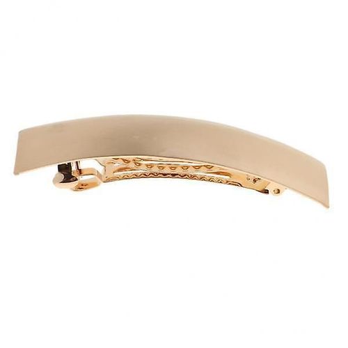 3xbrushed Metal French Clips Spring Barrettes Ponytail Holder For Women Gold