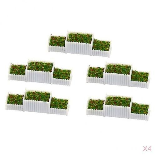 20pcs Plastic Ho 1:100 Flower Beds For Parking Street Railway Train Layout
