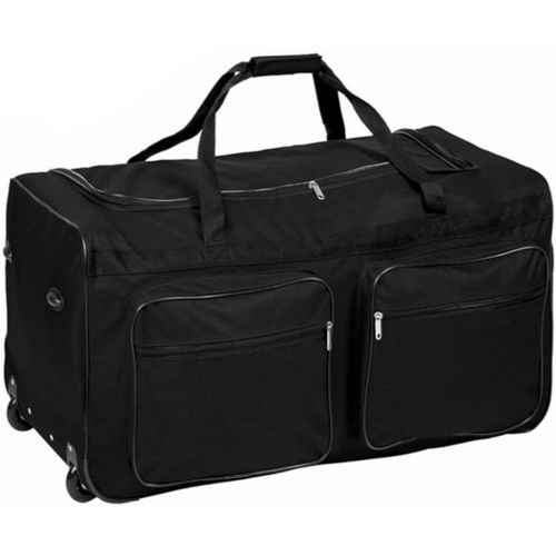 Grande valise de voyage souple à roulettes XXL et XL, M, sac de voyage spacieux et pliable, Noir , M, Moderne