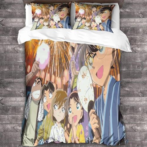 Detective Conan Housse De Couette De Conan Edogawa Anime Housse De Couette En Microfibre Douce Pour Enfants Et Adolescents King£¿Xcm£© 140 X 200 Cm