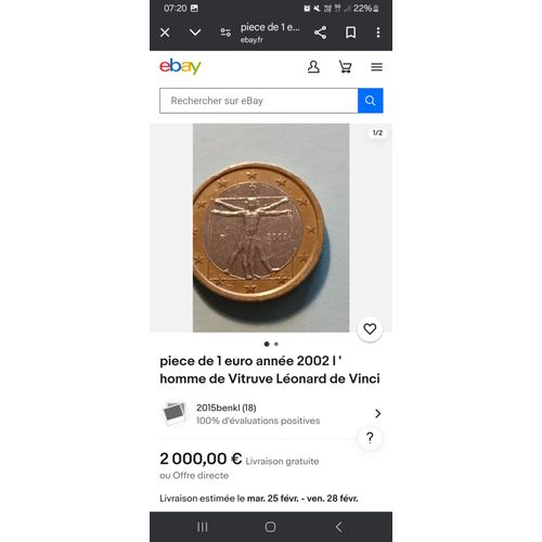 1 Euro Léonard De Vinci