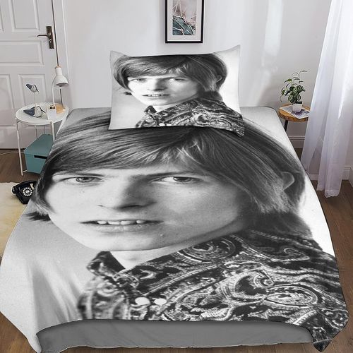 David Bowie Housse De Couette Rock 'n' Roll Chanteuse D Parure De Lit Avec Fermeture ¨¤ Glissi¨¨Re Et Taies D'oreiller Pour Chambre D'enfants Adultes Simple£¨Xcm£© 140 X 200 Cm