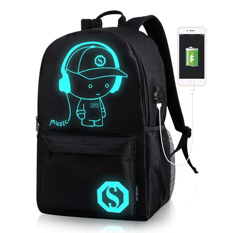 Sac à dos intelligent à LED pour enfants, sac à dos pour ordinateur  portable, cadeau de Noël pour garçons, sac d'école, Nouveau Modol Noir,  Large, Sac